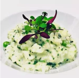 Spinach Risotto with Spring Peas & Mint